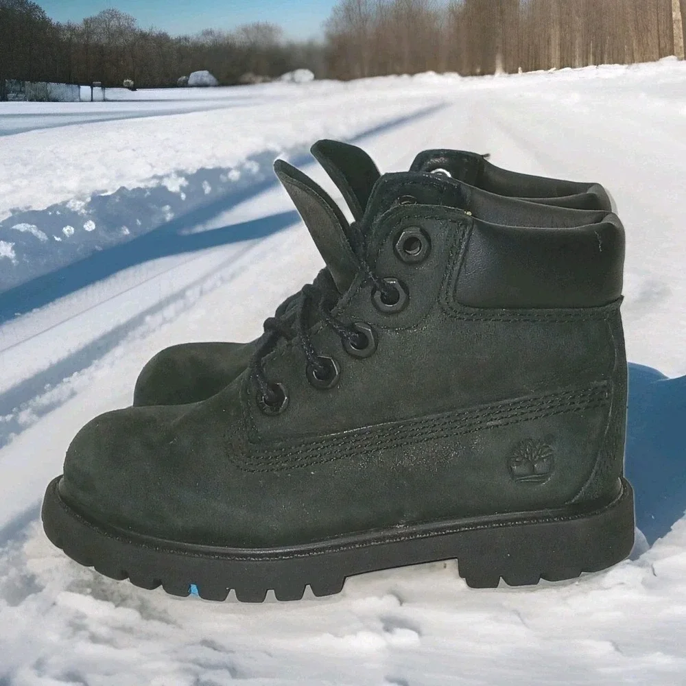 Timberland Toddler‎ Premium Black Leather Waterproof Kidcore Boot 12807 Sz 8